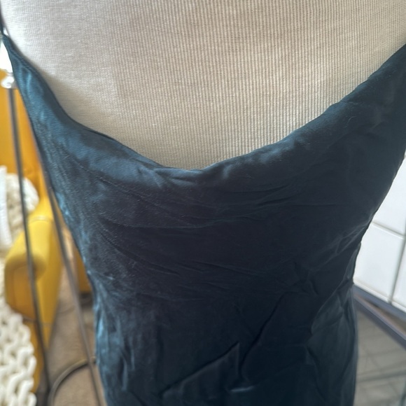 Zara Women's Emerald Green Cowl Neck Slip Midi Dress Sleeveless Size large - Picture 9 of 12